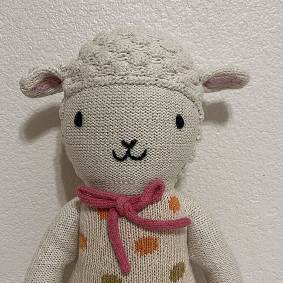 Cuddle + Kind Lucy the Lamb Plush Knit Handmade Doll Stuffed Animal 20" - Picture 5 of 16
